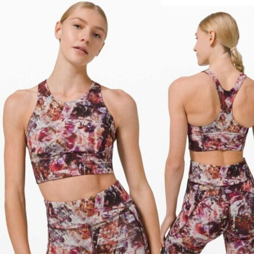Lululemon Wunder Train Long-Line Bra Medium Support C/D Urbantricity Multi 6